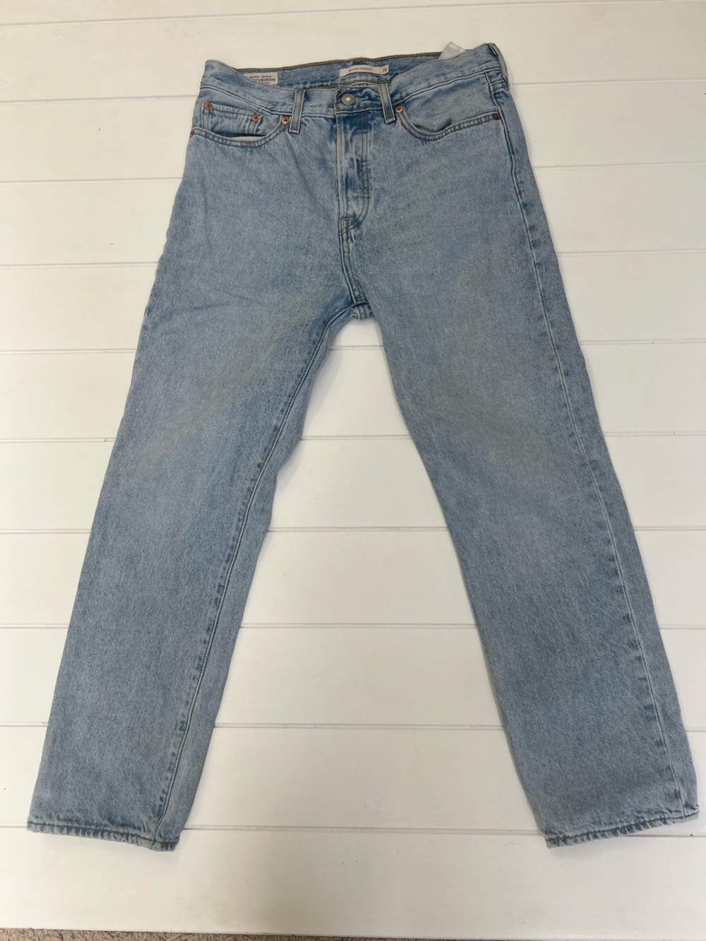 Levi's Wedgie Straight Premium Denim Light Blue Leg Jeans Streetwear Classic